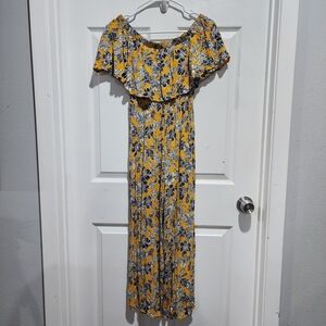 Audrey 3+1 Floral Yellow and Black Maxi Dress
